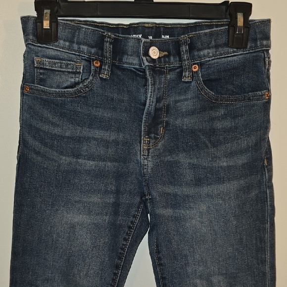 Old Navy Kids Dark Blue Distressed Jeans - Picture 3 of 8